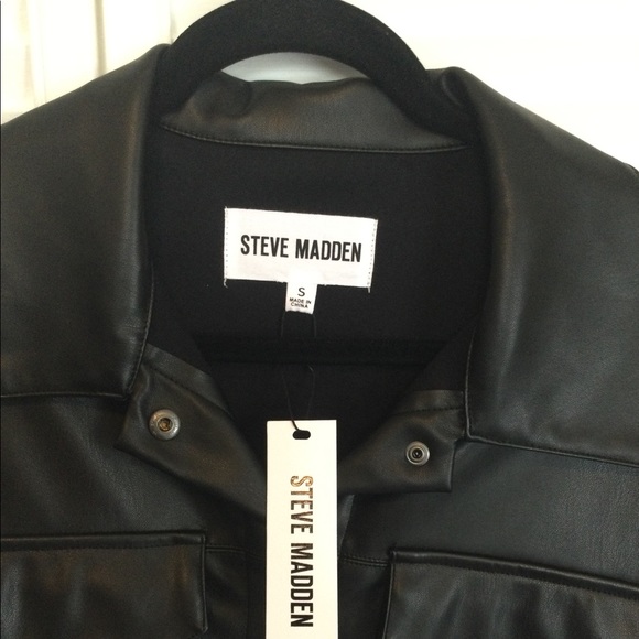 Steve Madden Faux Shacket, Size S, Black - Picture 2 of 6